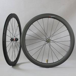 Aero carbon clincher road bike disc wheels with Novatec D411 D412 hubs center lock 